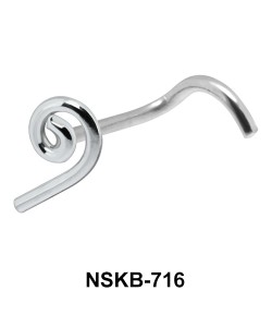 Comma Shaped Silver Nose Stud NSKB-716