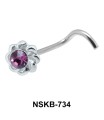 Stony Flower Silver Bone Nose Stud NSKD-734