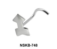 Arrow Shaped Silver Curved Nose Stud NSKB-748
