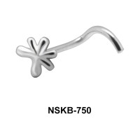 Splash Design Silver Curved Nose Stud NSKB-750