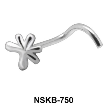 Splash Design Silver Curved Nose Stud NSKB-750
