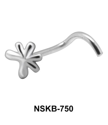 Splash Design Silver Curved Nose Stud NSKB-750