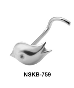 Bird Silver Curved Nose Stud NSKB-759