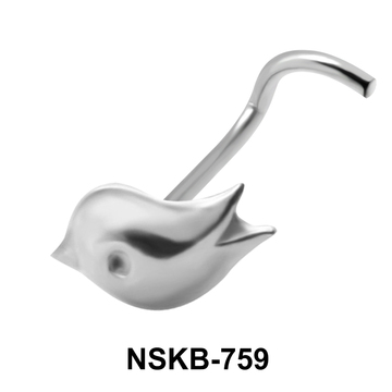 Bird Silver Curved Nose Stud NSKB-759