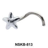 Star Silver Curved Nose Stud NSKB-813