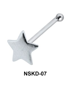 Solid Star Shaped Silver Bone Nose Stud NSKD-07