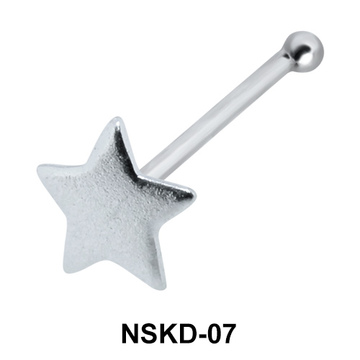 Solid Star Shaped Silver Bone Nose Stud NSKD-07