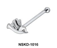 Bird Shaped Silver Bone Nose Stud NSKD-1016