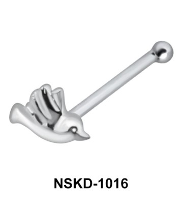 Bird Shaped Silver Bone Nose Stud NSKD-1016