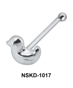 Duck Silver Bone Nose Stud NSKD-1017