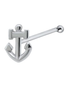 Anchor Shaped Silver Bone Nose Stud NSKD-1034