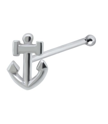 Anchor Shaped Silver Bone Nose Stud NSKD-1034