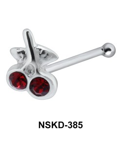 Cherries with Stone Silver Bone Nose Stud NSKD-385