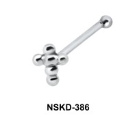Ball Plus Shaped Silver Bone Nose Stud NSKD-386