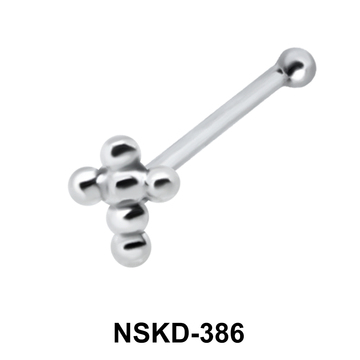 Ball Plus Shaped Silver Bone Nose Stud NSKD-386