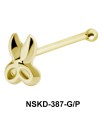 Scissors Silver Bone Nose Stud NSKD-387