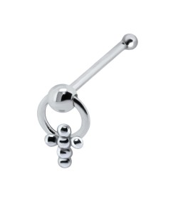 Ball Cross Silver Bone Nose Stud NSKD-441