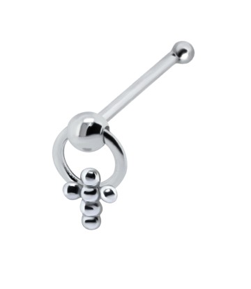 Ball Cross Silver Bone Nose Stud NSKD-441