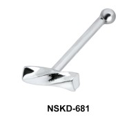 Log Shaped Silver Bone Nose Stud NSKD-681