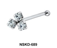 Stony Flower Shaped Silver Bone Nose Stud NSKD-689