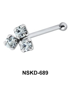 Stony Flower Shaped Silver Bone Nose Stud NSKD-689