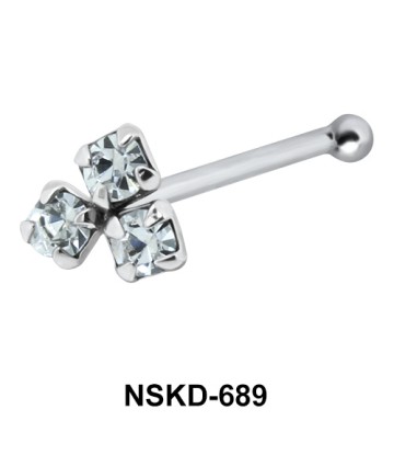 Stony Flower Shaped Silver Bone Nose Stud NSKD-689