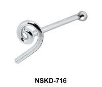 Comma Shaped Silver Bone Nose Stud NSKD-716