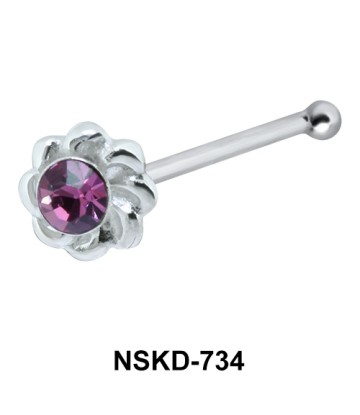 Stony Flower Silver Bone Nose Stud NSKD-734