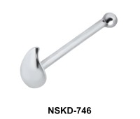 Drop Shaped Silver Bone Nose Stud NSKD-746