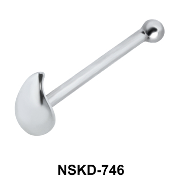 Drop Shaped Silver Bone Nose Stud NSKD-746
