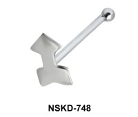 Arrow Shaped Silver Bone Nose Stud NSKD-748