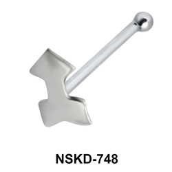 Arrow Shaped Silver Bone Nose Stud NSKD-748