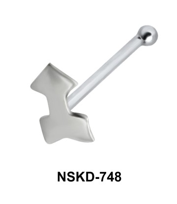 Arrow Shaped Silver Bone Nose Stud NSKD-748