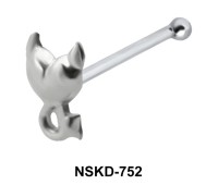 Wicked Heart Shaped Silver Bone Nose Stud NSKD-752