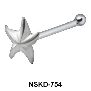 Star Fish Shaped Silver Bone Nose Stud NSKD-754