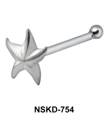 Star Fish Shaped Silver Bone Nose Stud NSKD-754