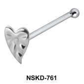 Leaf Shaped Silver Bone Nose Stud NSKD-761