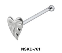 Leaf Shaped Silver Bone Nose Stud NSKD-761