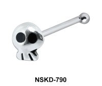 Petite Skull Shaped Silver Bone Nose Stud NSKD-790