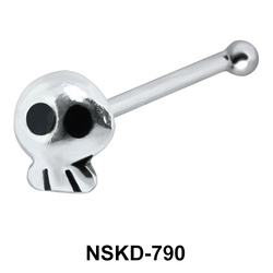 Petite Skull Shaped Silver Bone Nose Stud NSKD-790