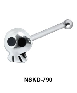 Petite Skull Shaped Silver Bone Nose Stud NSKD-790