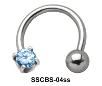 Round Small CZ Circular Barbells SSCBS-04ss
