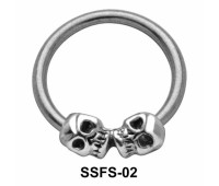 Dual Skull Face Closure Ring SSFS-02