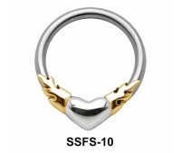Heart on Fire face Closure Ring SSFS-10