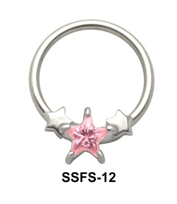 Stars Nipple Piercing Closure Ring SSFS-12