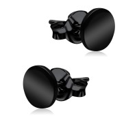 Black Enameled Surgical Steel Earring KSE-1001BK