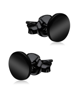 Black Enameled Surgical Steel Earring KSE-1001BK