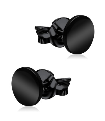 Black Enameled Surgical Steel Earring KSE-1001BK