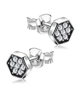 Geometric Shaped Stone Stud Earrings SST-19