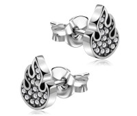 Flame Shaped Stone Stud Earrings SST-24